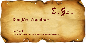 Domján Zsombor névjegykártya